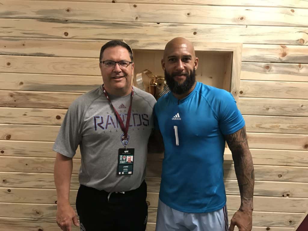 Doctor Yakel with Tim Howard